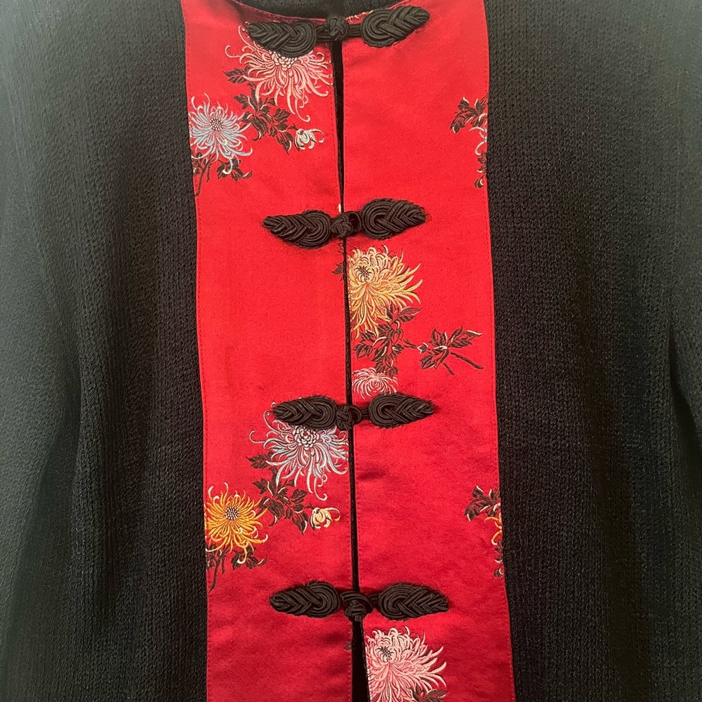 Handloomed Cotton Mandarin Collar Statement Jacket Small - Picture 2 of 10